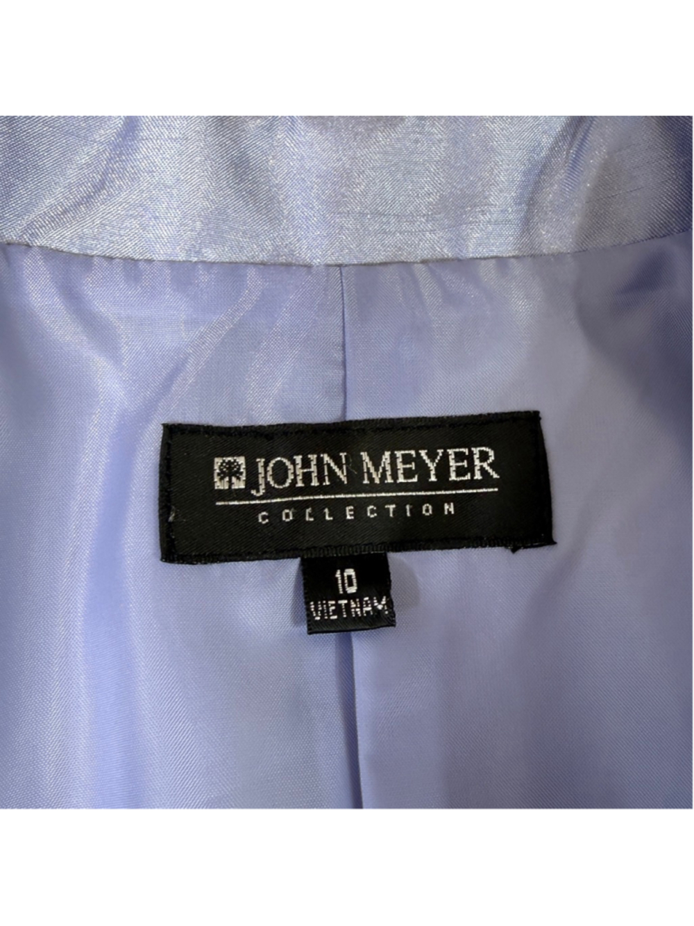 John Meyer Collection 2 Pc Suit Womens 10 Silver Blue Skirt Suit Church Wedding - Picture 13 of 14
